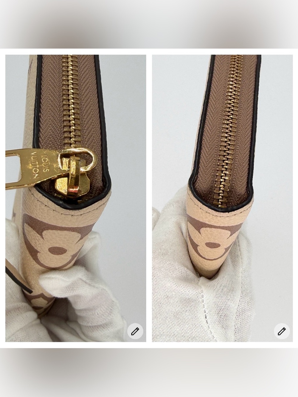 Louis Vuitton Bi Color Empriente Zippy Wallet Cream/Mauve Full Set w/Entrupy COA - Picture 8 of 16
